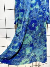 画像9: フランス製 FRANCE 花柄 リボンタイ付 レトロ ヨーロッパ古着 ヴィンテージワンピース (9)