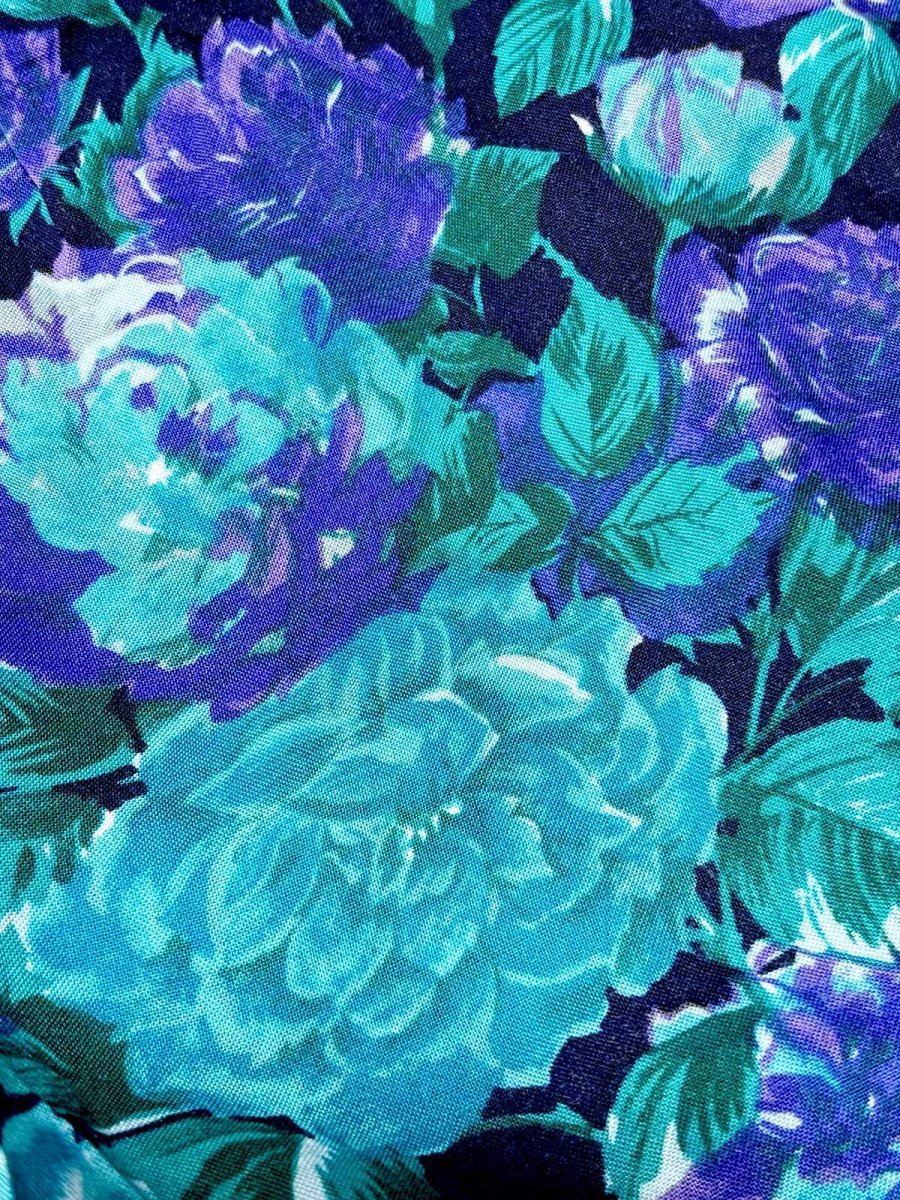 画像11: 花柄 スエードライン レトロ USA古着 ヴィンテージワンピース (11)