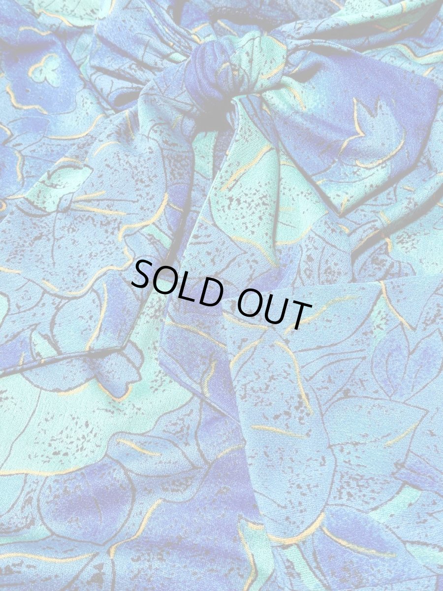 画像10: フランス製 FRANCE 花柄 リボンタイ付 レトロ ヨーロッパ古着 ヴィンテージワンピース (10)