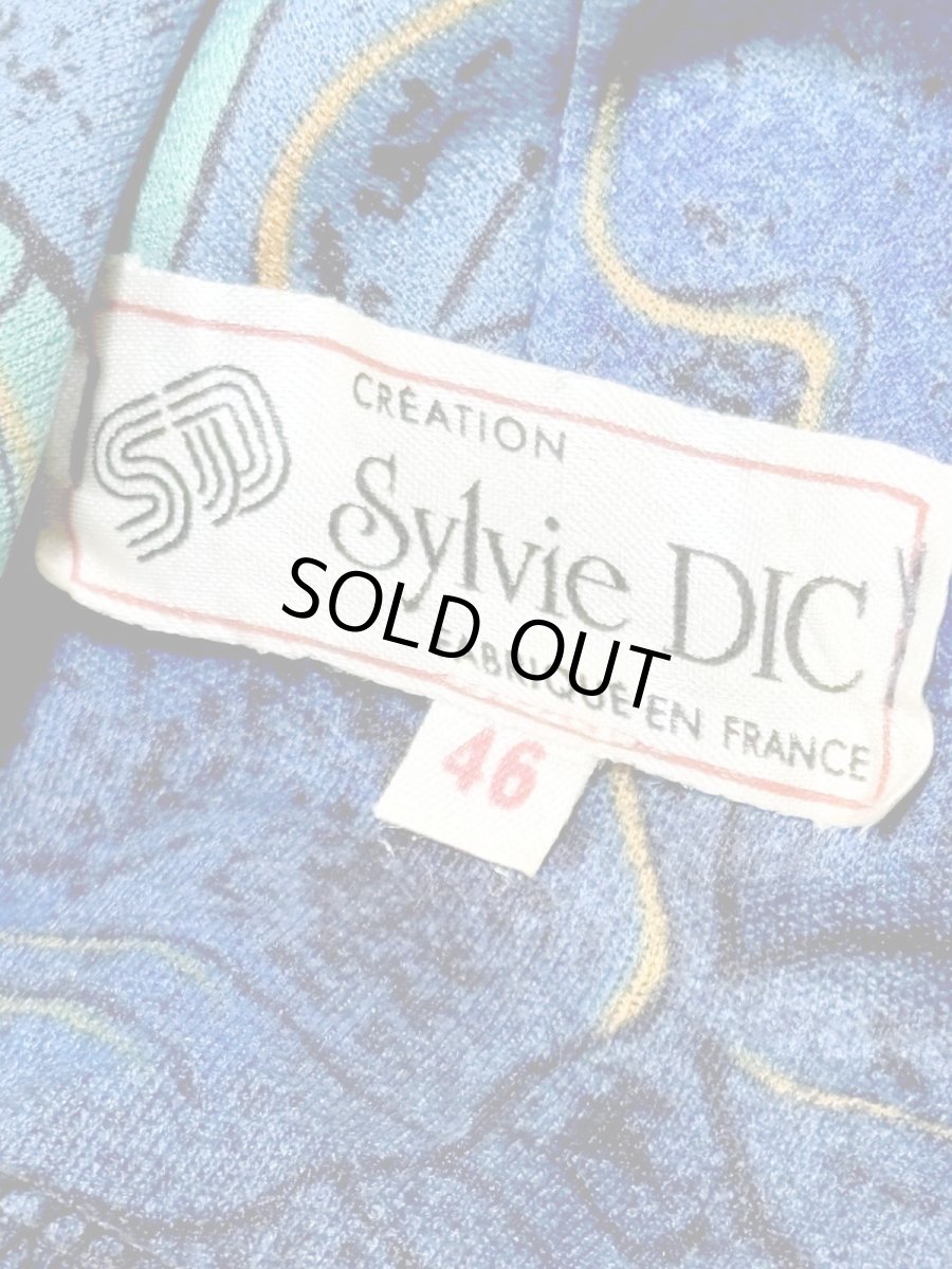 画像14: フランス製 FRANCE 花柄 リボンタイ付 レトロ ヨーロッパ古着 ヴィンテージワンピース (14)