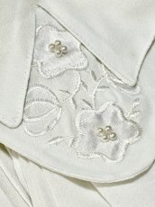 画像12: リボンタイ付  ホワイト クラシカル レトロ USA古着 ヴィンテージブラウス (12)