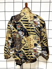 画像2: スカーフ柄 ジップアップ USA古着 ジャンパー ヴィンテージブルゾンジャケット (2)