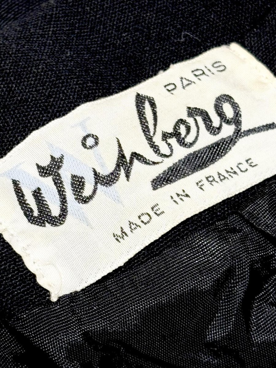 画像11: フランス製 FRANCE 無地 ブラック レトロ ヨーロッパ古着 ヴィンテージウールコート (11)