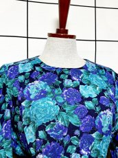 画像5: 花柄 スエードライン レトロ USA古着 ヴィンテージワンピース (5)