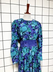 画像3: 花柄 スエードライン レトロ USA古着 ヴィンテージワンピース (3)