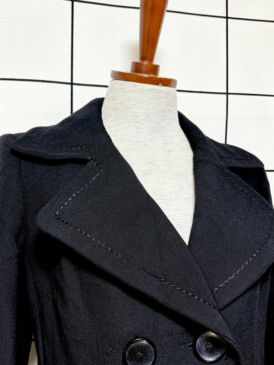 画像5: フランス製 FRANCE 無地 ブラック レトロ ヨーロッパ古着 ヴィンテージウールコート (5)