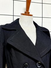 画像5: フランス製 FRANCE 無地 ブラック レトロ ヨーロッパ古着 ヴィンテージウールコート (5)