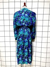 画像2: 花柄 スエードライン レトロ USA古着 ヴィンテージワンピース (2)