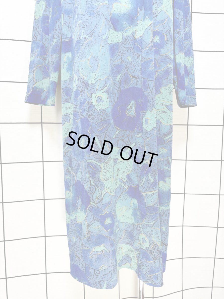 画像8: フランス製 FRANCE 花柄 リボンタイ付 レトロ ヨーロッパ古着 ヴィンテージワンピース (8)