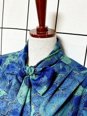 画像4: フランス製 FRANCE 花柄 リボンタイ付 レトロ ヨーロッパ古着 ヴィンテージワンピース (4)