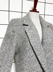 画像6: モノトーン ウール レトロ USA古着 ヴィンテージコート (6)