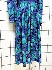 画像8: 花柄 スエードライン レトロ USA古着 ヴィンテージワンピース (8)