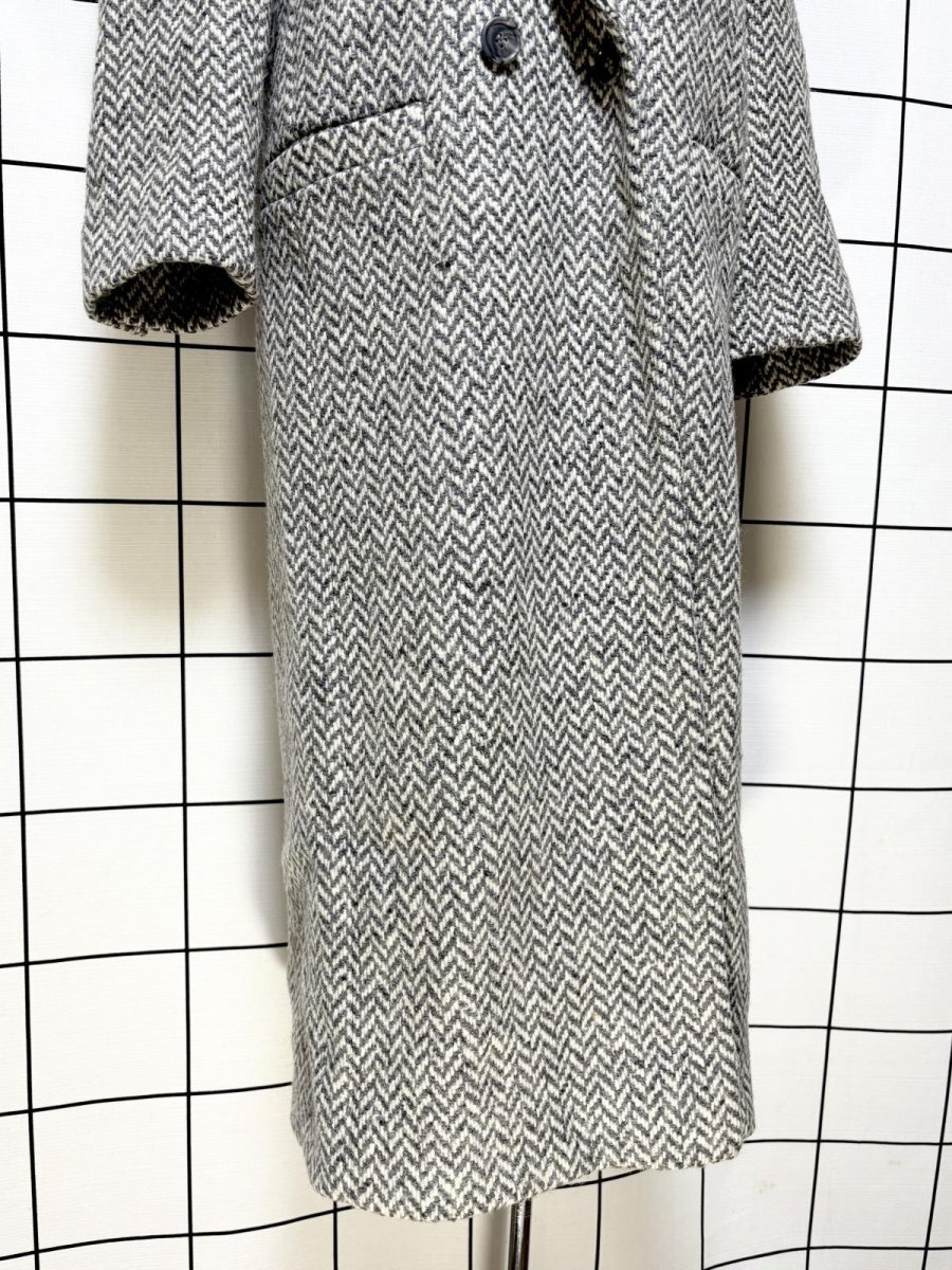 画像8: モノトーン ウール レトロ USA古着 ヴィンテージコート (8)