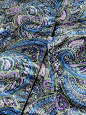 画像8: レトロサイケ ペイズリー ノーカラー レトロ USA古着 ヴィンテージブラウス (8)