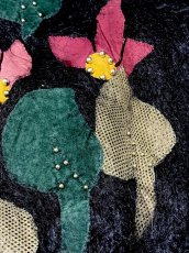 画像9: フラワーパッチ モヘア ブラック レトロ USA古着 ヴィンテージ ロングニットカーディガン (9)