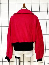 画像2: フランス製 FRANCE ショート丈 バイカラー レトロ ヨーロッパ古着 ヴィンテージニットジャケット (2)