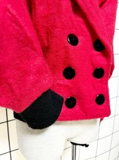 画像7: フランス製 FRANCE ショート丈 バイカラー レトロ ヨーロッパ古着 ヴィンテージニットジャケット (7)