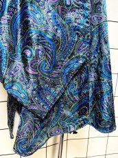 画像7: レトロサイケ ペイズリー ノーカラー レトロ USA古着 ヴィンテージブラウス (7)