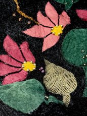 画像8: フラワーパッチ モヘア ブラック レトロ USA古着 ヴィンテージ ロングニットカーディガン (8)