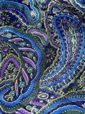 画像9: レトロサイケ ペイズリー ノーカラー レトロ USA古着 ヴィンテージブラウス (9)