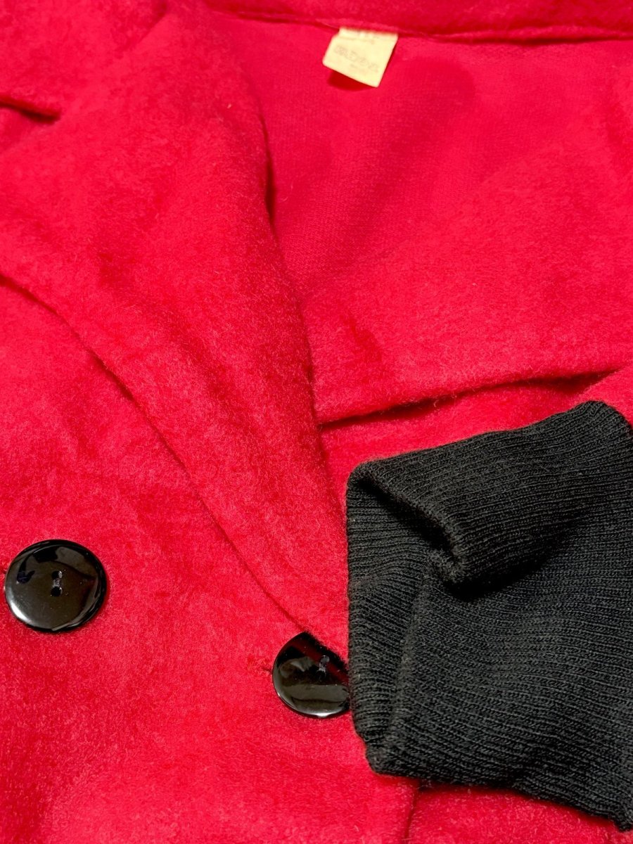 画像9: フランス製 FRANCE ショート丈 バイカラー レトロ ヨーロッパ古着 ヴィンテージニットジャケット (9)