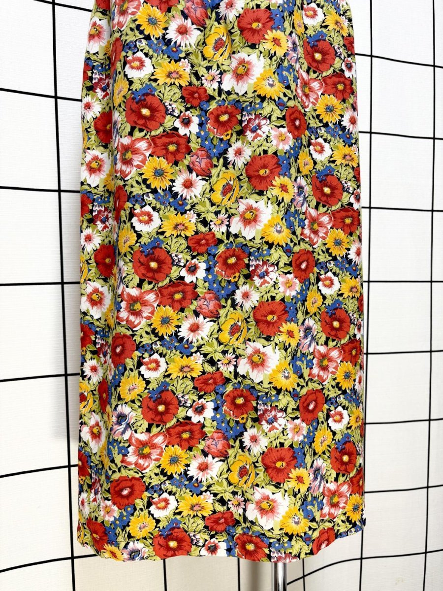 画像3: 総花柄 ウエストゴム レトロ ヨーロッパ古着 ヴィンテージスカート (3)