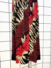 画像3: レオパード 花柄 ウエストゴム レトロ USA古着 ヴィンテージスカート (3)