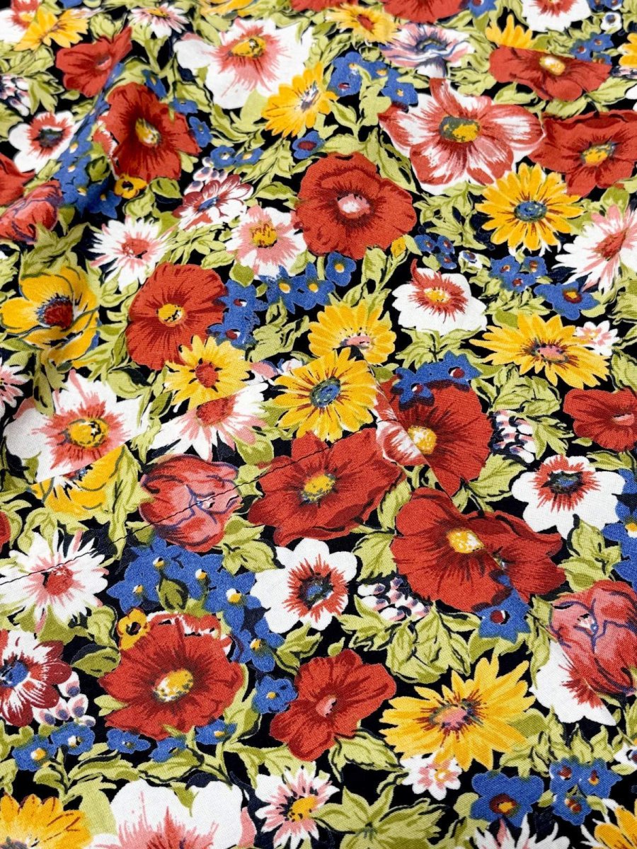 画像7: 総花柄 ウエストゴム レトロ ヨーロッパ古着 ヴィンテージスカート (7)