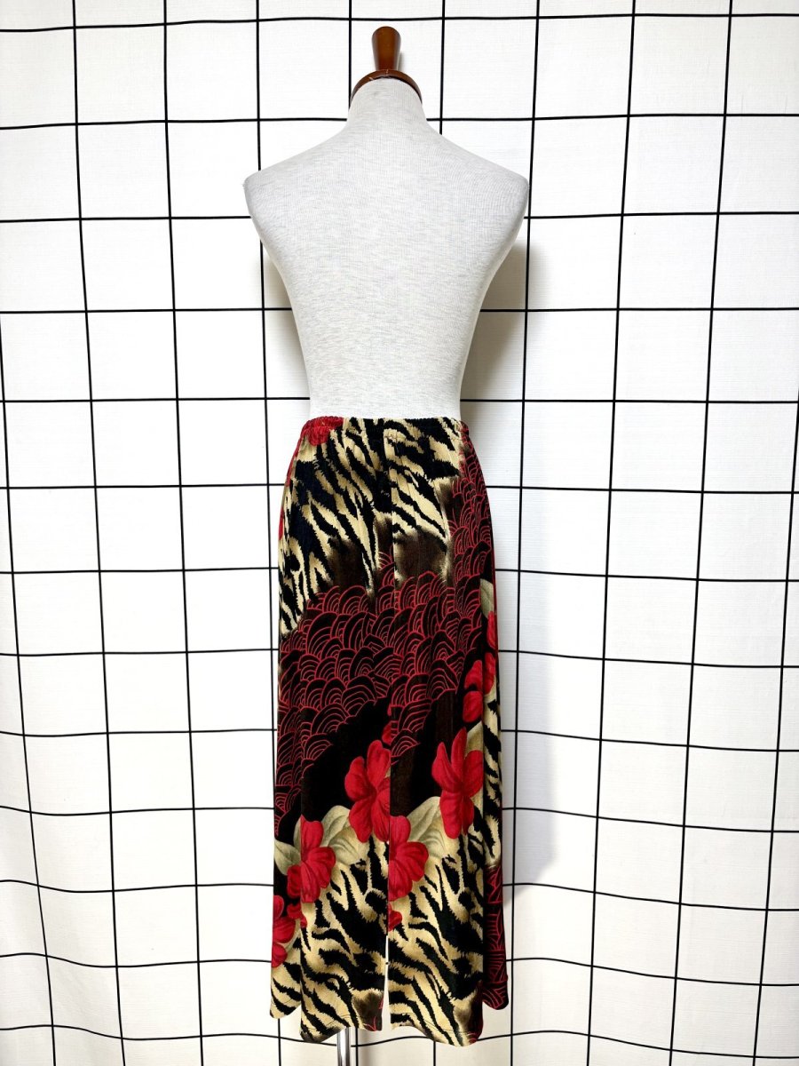 画像6: レオパード 花柄 ウエストゴム レトロ USA古着 ヴィンテージスカート (6)