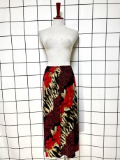 画像5: レオパード 花柄 ウエストゴム レトロ USA古着 ヴィンテージスカート (5)