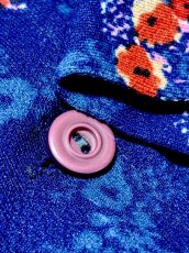 画像11: 花柄 ネイビー 長袖 レトロ ヨーロッパ古着 ヴィンテージワンピース (11)