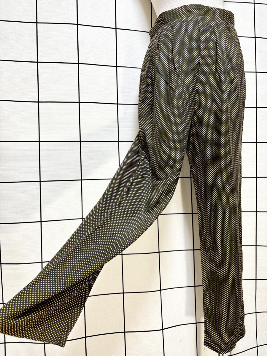 画像4: ドット柄 バックウエストゴム レトロ USA古着 ヴィンテージロングパンツ (4)