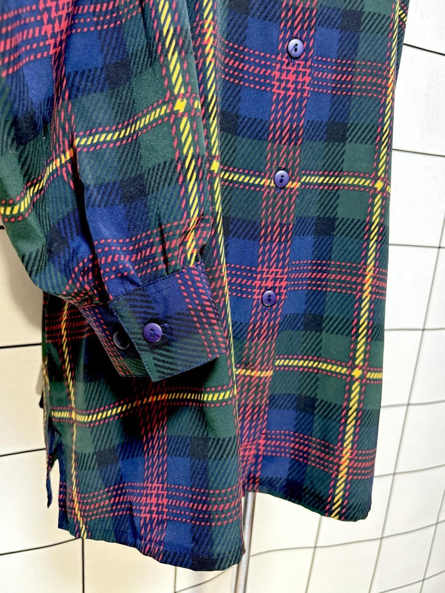 画像7: チェック レトロ USA古着 シャツ 長袖 ヴィンテージブラウス (7)