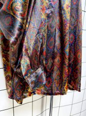 画像8: 総柄 タートルネック プルオーバー レトロ USA古着 長袖 シャツ トップス (8)