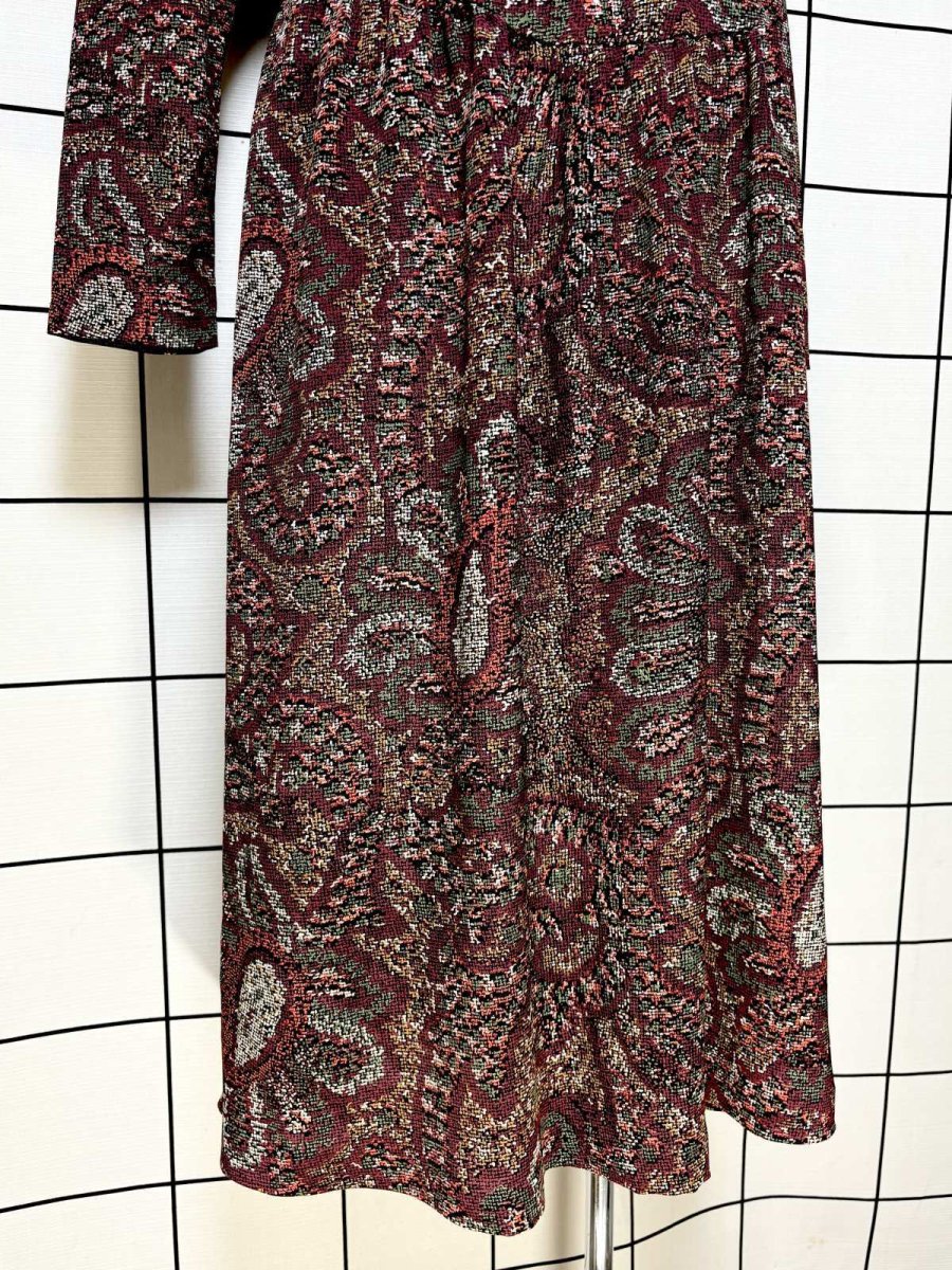 画像8: レース襟 総柄 TALONジッパー レトロ USA古着 ヴィンテージワンピース  (8)