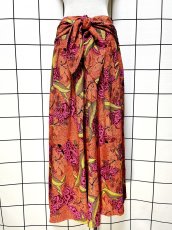 画像2: 花柄 リボン レトロ USA古着 ヴィンテージワイドパンツ (2)