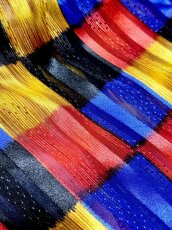 画像9: カラフルチェック ピンドット織り ハイネック レトロ USA古着 シャツ ヴィンテージブラウス (9)