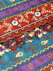 画像12: 開襟 ペイズリーモチーフ 花柄 ウエストゴム レトロ USA古着 ヴィンテージワンピース (12)