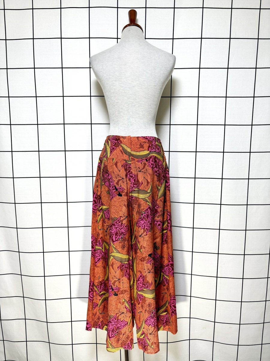 画像8: 花柄 リボン レトロ USA古着 ヴィンテージワイドパンツ (8)