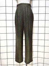 画像1: ドット柄 バックウエストゴム レトロ USA古着 ヴィンテージロングパンツ (1)