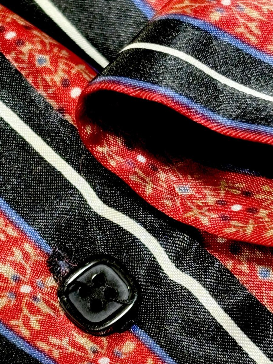 画像10: ストライプ レトロ グアテマラ製 Guatemala 古着 長袖 シャツ ヴィンテージブラウス (10)