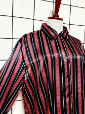 画像6: ストライプ レトロ グアテマラ製 Guatemala 古着 長袖 シャツ ヴィンテージブラウス (6)