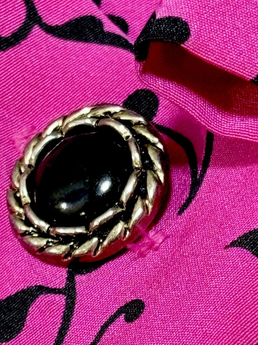 画像12: リーフ柄 前開き ノーカラー レトロ USA古着 ヴィンテージワンピース  (12)