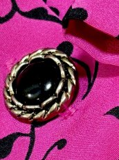 画像12: リーフ柄 前開き ノーカラー レトロ USA古着 ヴィンテージワンピース  (12)