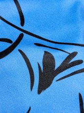 画像11: アート柄 TALON ブルー ブラック ウエストリボン レトロ USA古着 ヴィンテージワンピース (11)