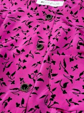 画像10: リーフ柄 前開き ノーカラー レトロ USA古着 ヴィンテージワンピース  (10)