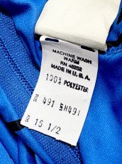 画像14: アート柄 TALON ブルー ブラック ウエストリボン レトロ USA古着 ヴィンテージワンピース (14)