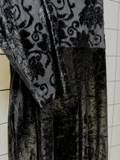 画像8: ベロア切り替え ブラック 花織り フォーマルやパーティーシーンなどにもおすすめ レトロ USA古着 マキシ丈 ヴィンテージロングドレス (8)