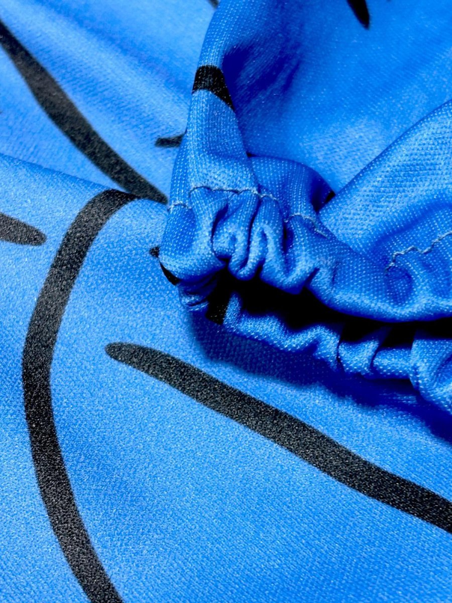 画像12: アート柄 TALON ブルー ブラック ウエストリボン レトロ USA古着 ヴィンテージワンピース (12)