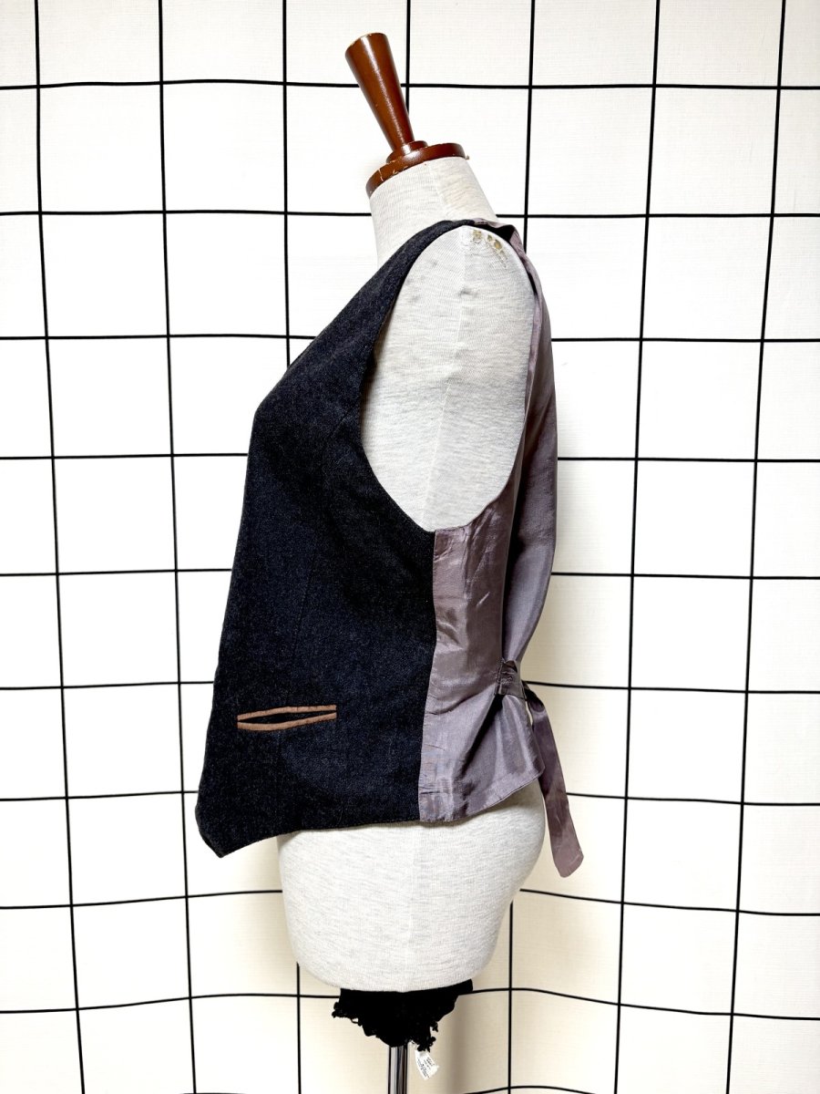 画像2: ギリシャ製 Greece 無地 レトロ ヨーロッパ古着 ヴィンテージベスト (2)